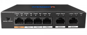 Коммутатор 6-портовый, 4 PoE-порта, 2 Uplink-порта (дальность питания и передачи до 250 м)TR-NS1006-60-4POE v2 TRASSIR