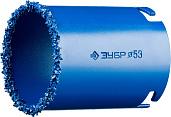 Кольцевая коронка c карбид-вольфрамовым нанесением, 53 мм, высота 55 мм ЗУБР "ПРОФЕССИОНАЛ" 33350-53_z01