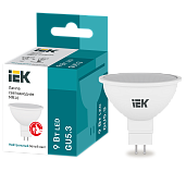 Лампа светодиодная 9 Вт GU5.3 MR16 4000К 810лм матовая 230В рефлекторная LLE-MR16-9-230-40-GU5 IEK
