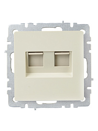 Розетка комп.+комп. RJ45+RJ45 кат.5E бежевый мех-м BRITE РК10-2-БрКр BR-K20-1-K10 IEK