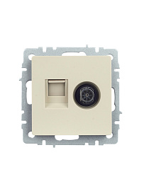 Розетка ТВ+комп. TV+RJ45 кат.5E бежевый мех-м BRITE РТВ/РК12-БрКр BR-AK20-1-K10 IEK