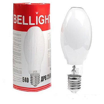 Изображение товара Лампа ртутная вольфрамовая ДРВ 250Вт Е40 4000К 5500Лм матовая 230В 14098955 BELLIGHT