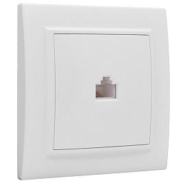 Розетка RJ45 компьютерная Минск скрытой установки в сборе белый ERK01-035-10 EKF