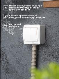 Выключатель двухклавишный 10А Владивосток IP54 белый EQR16-023-30-54 EKF PROxima
