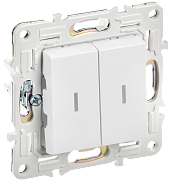 Выключатель 2-клавишный проходной с индикацией 10А SK-V10W арктический белый SKANDY SK-V22-1-10-K01 IEK
