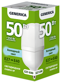 Лампа светодиодная HP 50Вт 230В 6500К E27-E40 GENERICA