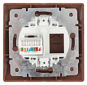 Розетка информационная RJ45 компьютерная, IP20, скрытой установки  1-303-10 Intro Plano венге (10/200/2400) Б0030088 ЭРА