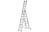 Лестница трехсекционная 3х7 ступеней, 2,02-4,76 м; алюминий FIT 65432