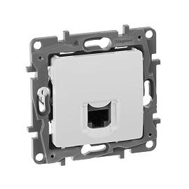 Розетка RJ45 компьютерная Etika информационная cat.5e UTP белый 672241 Legrand