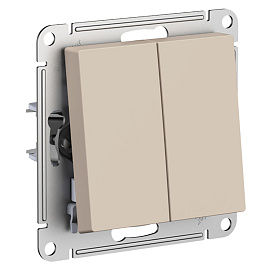 Выключатель 2-клавишный, сх.5, 10АХ, механизм, ПЕСОЧНЫЙ ATLASDESIGN ATN001251 Systeme Electric