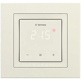 Терморегулятор для теплого пола сенсорный, 16А, 3000ВА, 5…+40°C, Terneo s unic (слоновая кость)