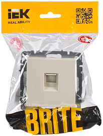 Розетка компьютерная RJ45 кат.5E РК10-БрКр бежевый BR-K10-1-K10 BRITE  IEK