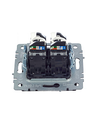 Розетка  комп. 2-ая RJ45 кат.5E РК10-2-БрЧ черный BRITE  BR-K20-1-K02 IEK
