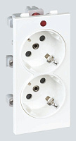 Розетка двойная Connect с ЗК Schuko, белый 16А CIMA-модуль 52x108 мм. S1-9 Simon