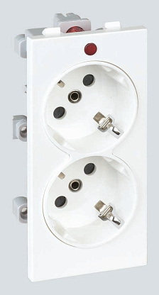 Изображение товара Розетка двойная Connect с ЗК Schuko белый 16А Simon серия S1-9