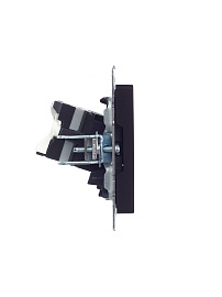 Розетка  комп. 2-ая RJ45 кат.5E РК10-2-БрЧ черный BRITE  BR-K20-1-K02 IEK