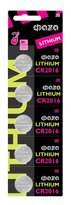 Изображение товара Батарейка (элемент питания) CR2016 3V BL-5 ФАZА