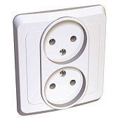 Изображение товара Розетка двойная ЭТЮД скрытой установки без заземления без шторок 16А 250B кремовый PC16-005K Schneider Electric