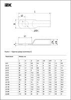 Наконечник JG-70 медный луженый кабельный IEK (UNP40-070-11-12)