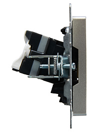 Розетка  комп. 2-ая RJ45 кат.5E РК10-2-БрА алюминий BRITE  BR-K20-1-K47 IEK