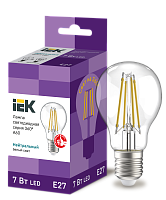Лампа светодиодная 7 Вт LED A60 шар прозрачная 230В 4000К E27 серия 360° LLF-A60-7-230-40-E27-CL IEK