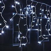 Гирлянда Бахрома 12х0,6м 195Led холодный белый свет эффект мерцания прозрачный провод 3м соединение до 3шт IP44 ULD-B12006 UL-00010879 Uniel