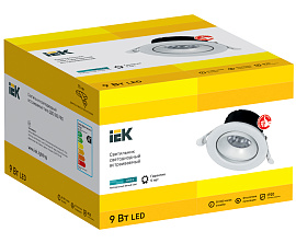 Светильник светодиодный поворотный ДВО 1813 9Вт 4000К IP20 LIGHTING PRO  круг белый LTP-DSO0-1813-09-40-K01 IEK