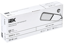 Светильник светодиодный ДКУ 1004-50Ш 5000К IP65 серый  LDKU1-1004-050-5000-K03 IEK