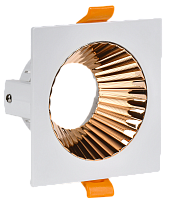 Светильник 4109 встраиваемый поворотный LIGHTING под лампу GU10 белый/золото пластик LT-UVB0-4109-GU10-1-K22 IEK