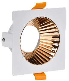 Светильник 4109 встраиваемый поворотный LIGHTING под лампу GU10 белый/золото пластик LT-UVB0-4109-GU10-1-K22 IEK