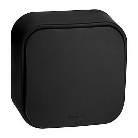 Выключатель одноклавишный QUTEO открытой установки 10А 250В IP20 черный 782471 Legrand