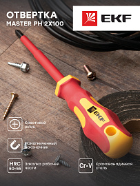 Отвертка Master PH2x100 мм 1000В EKF Basic