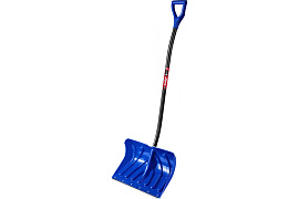 Лопата снеговая СИБИРЬ 500 мм, пластиковая со стальной планкой, эргономичный алюминиевый черенок, V-ручка ЗУБР 39925