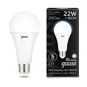 Лампа светодиодная 22 Вт E27 A70 4100K 2000Лм LED Грушевидная 102502222 GAUSS
