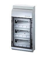Hensel KV 9336 - Бокс 36 модулей, 3 ряда, с клеммами PE-N, IP 65, прозрачный серый (6100004)