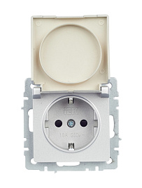 Розетка  с з/к/ш с кр. 16А IP44 РСбш10-3-44-БрА алюминий BRITE  BR-R16-16-44-K47 IEK