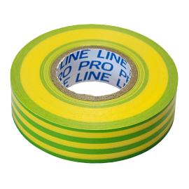 Изолента ПВХ желто-зеленая  19мм 20м полосатая   9775 Pro-Line