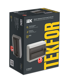 Бокс пластиковый КМПн-12 IP65 навесной TEKFOR черн. прозр. дверь 230х300х137 TF5-KP72-N-12-65-K03-K02 /уп/4шт/ IEK