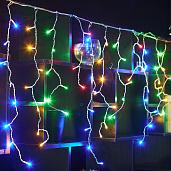 Гирлянда Бахрома 12х0,6м 195Led мульти свет эффект мерцания прозрачный провод 3м соединение до 3шт IP44 ULD-B12006 UL-00010880 Uniel