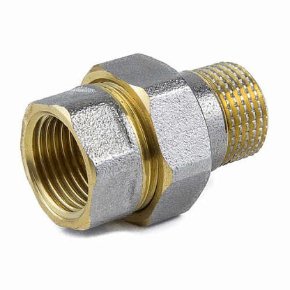 Изображение товара Сгон латунь никель Ду15 м/р американка Aquasfera