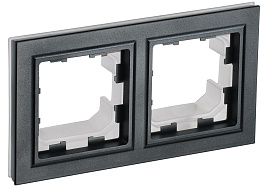 Рамка 2-местная IP44 РУ-2-БрЧ-44 черный BR-M22-44-K02 BRITE  IEK