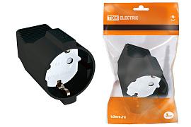 Кабельная розетка 2П+3 с з/ш 16А 250B черная SQ1806-0032 TDM