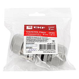 Сальник PG21 IP54 (2 шт) d отв. 28 мм / d провод. 13-18 мм EKF PROxima plc-pg-21-2-r