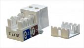 Вставка Keystone Jack RJ-45(8P8C), категория 5e, белая KJ9-8P8C-C5e-90-WH Hyperline