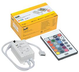 Контроллер с ПДУ ИК RGB 3 канала 12В 2А 72Вт  LSC1-RGB-072-IR-20-12-W IEK