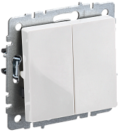 Выключатель 2-клавишный 10А ВС10-2-0-БрБ белый BR-V20-0-10-K01 BRITE  IEK