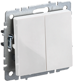 Выключатель 2-клавишный 10А ВС10-2-0-БрБ белый BR-V20-0-10-K01 BRITE  IEK