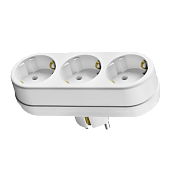 Тройник R-3G с заземлением 16А белый 4370 4690612010168 IN HOME