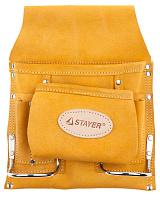 Сумка поясная STAYER PROFESSIONAL для инструментов, кожаная, 8 карманов, 2 скобы STAYER Professional 38515