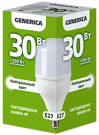 Лампа светодиодная HP 30Вт 230В 4000К E27 GENERICA